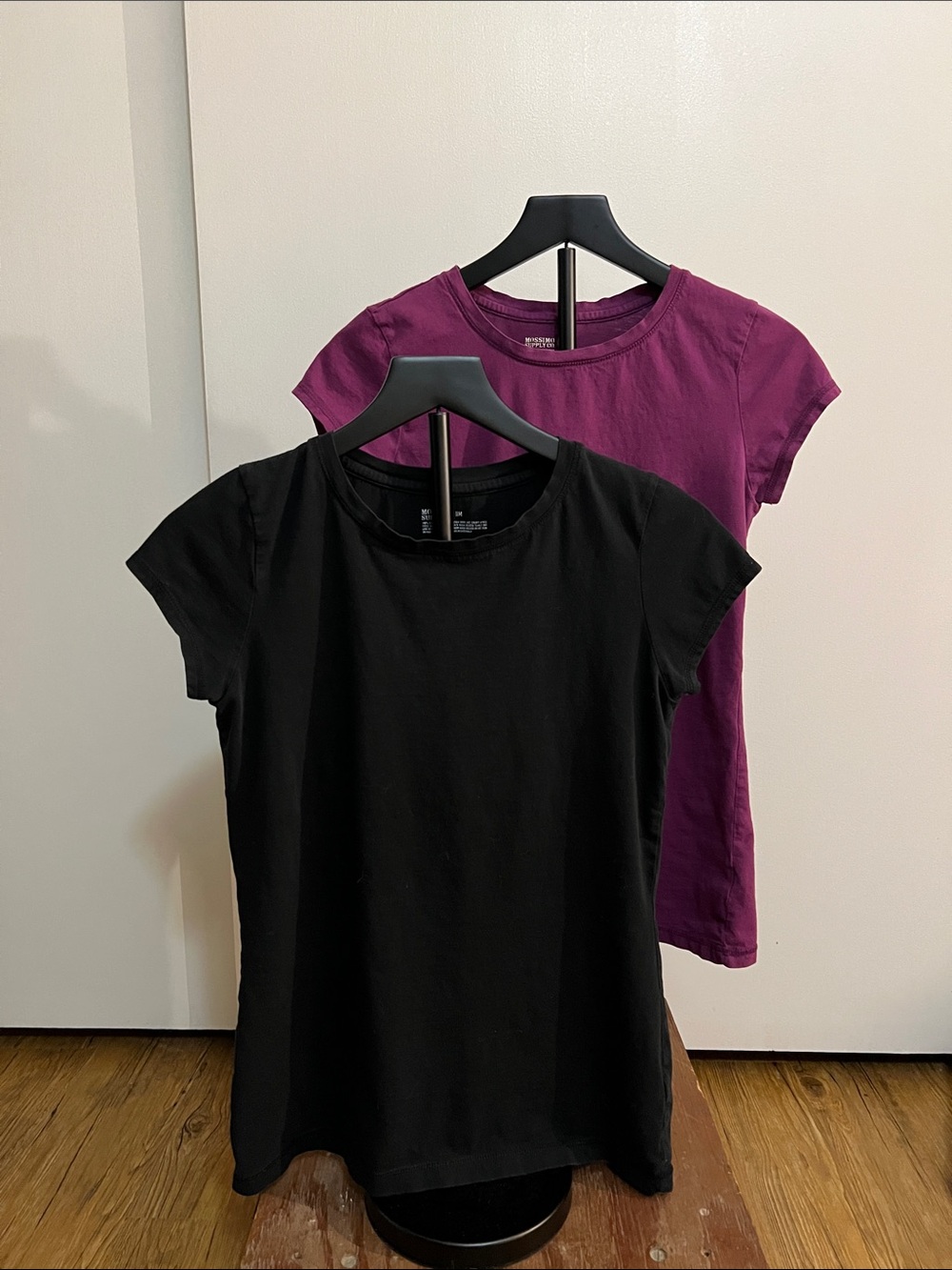 Mossimo Supply Co. Women’s Short Sleeve Crewneck Tees - Black & Plum